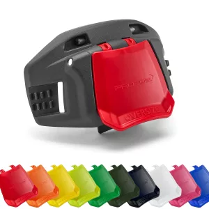 Nackenverschluss in Übergrösse und Farbe Rot für PROTOS-Schutzhelm mit Farbpalette der verfügbaren Farben