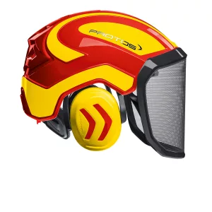 Schutzhelm PROTOS Integral Forest rot-neongelb