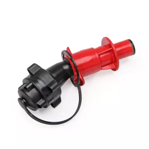 Automatisches Auslaufrohr Hünersdorff für Kraftstoff rot