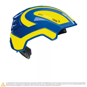 Schutzhelm PROTOS Integral Industry in Blau-Zitronengelbreflex für Hochbau, Tiefbau, Montage und Industrie, Seitenansicht